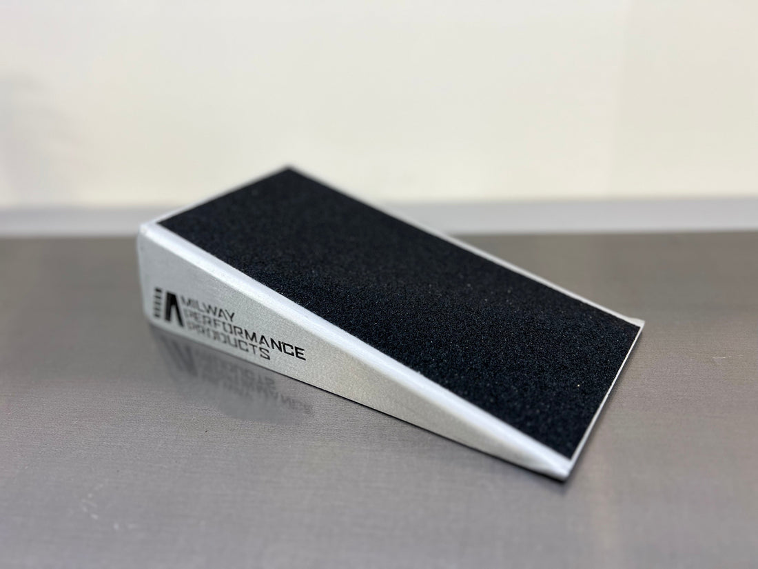 Slant board to improve ankle flexibility and help you squat with flat feet