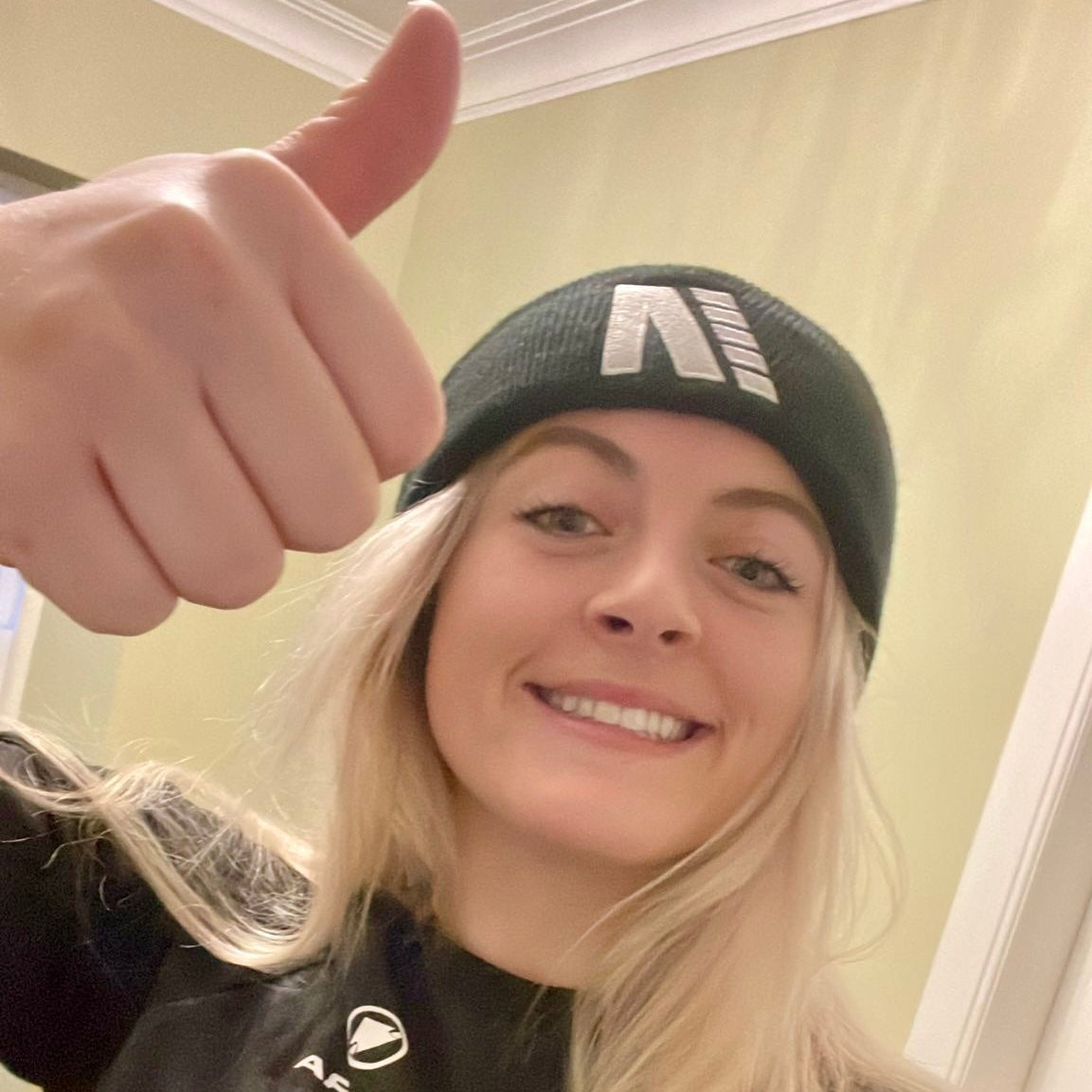 Mikayla Parton wearing The Milway performance Beanie